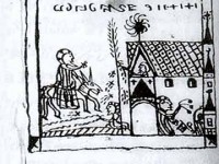 O aparitie unicala in Codex: personajul central intra calare pe un magar intr-un templu solar, dar si crestin, si cu semilune, si cu un al patrulea insemn, jos, in stinga. Drumul lui este presurat cu buchete de cruci si cu doua siruri de unde, iar in fata i se flutura un pom sacru, posibil un brad. In interiorul templului are loc un ritual..