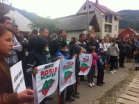 Proteste la Albac impotriva Rosia montana