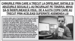 Mihaita a fost abuzat la orfelinat