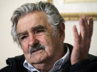 Former guerrilla leader and Uruguay's leading presidential candidate Jose Mujica gestures during a Reuters interview in Montevideo