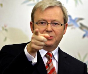 Kevin Rudd after his meeting with Chinese Premier Wen Jiabao.