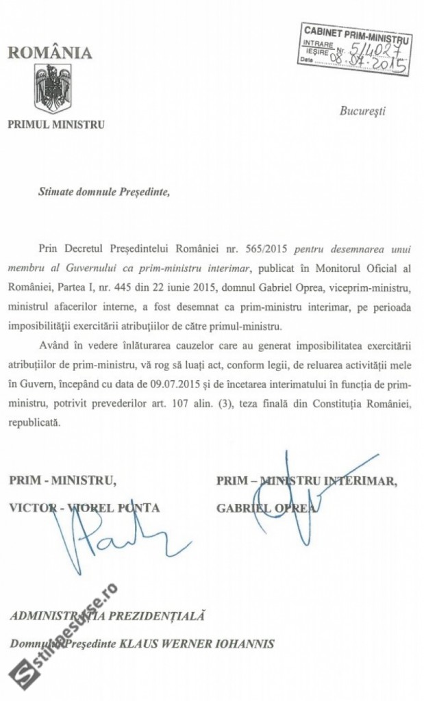 ponta catre iohannis