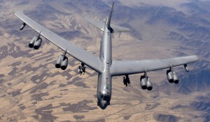 SOUTHWEST ASIA (AFPN) -- A B-52 Stratofortress, flown by Capt. Will Byers and Maj. Tom Aranda, prepares for refueling over Afghanistan during a close-air-support mission. The KC-135 Stratotanker transfers fuel at about 16 gallons per second. The crew is deployed from the 2nd Bomb Wing, Barksdale Air Force Base, La. (U.S. Air Force photo by Master Sgt. Lance Cheung)