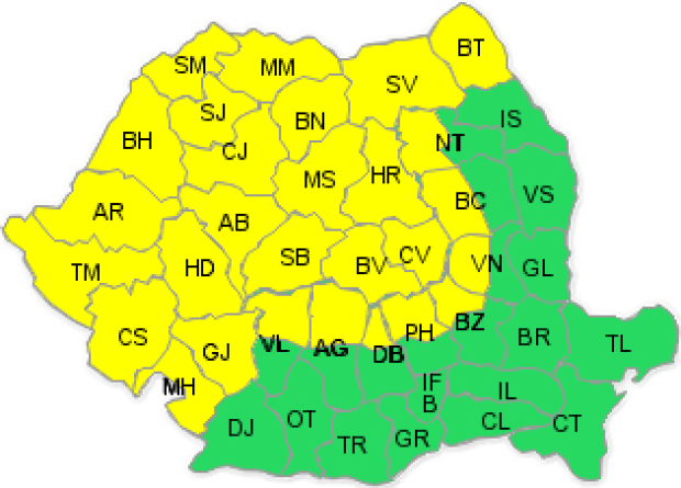 alerta meteo - cod galben furtuni