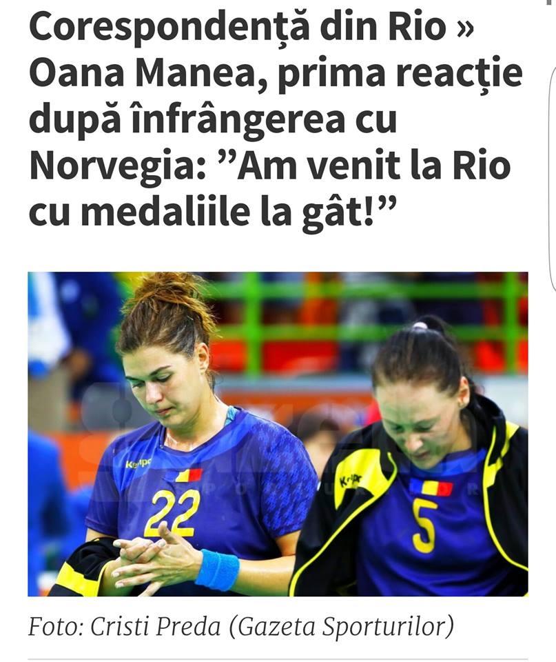 oana manea comentariu gsp- romania vs norvegia - rio 2016