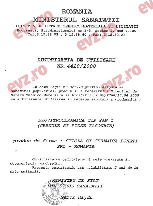 autorizatie-de-utilizare-biovitroceramica